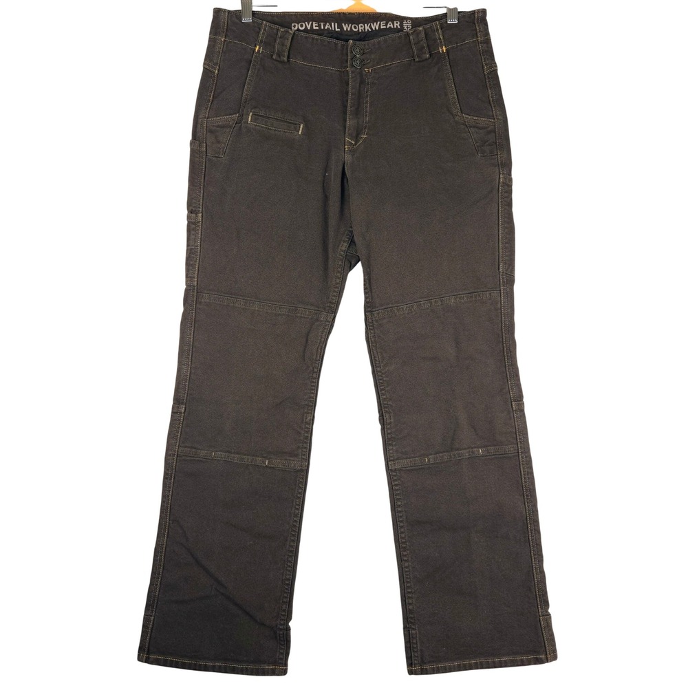 Dovetail Workwear Day Construct Women 18/32 Brown Canvas Utility Cargo Pants